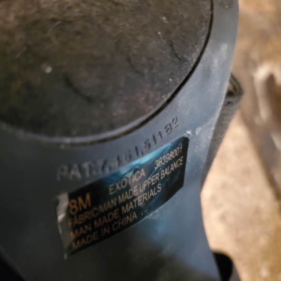 5/25 Carlson Black cloth strap & animal print sandals chunky 4 1/2" heel 8M - Picture 9 of 9